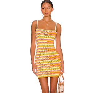 Camila Coelho Rhea Open Stitch Mini Dress in Rainbow